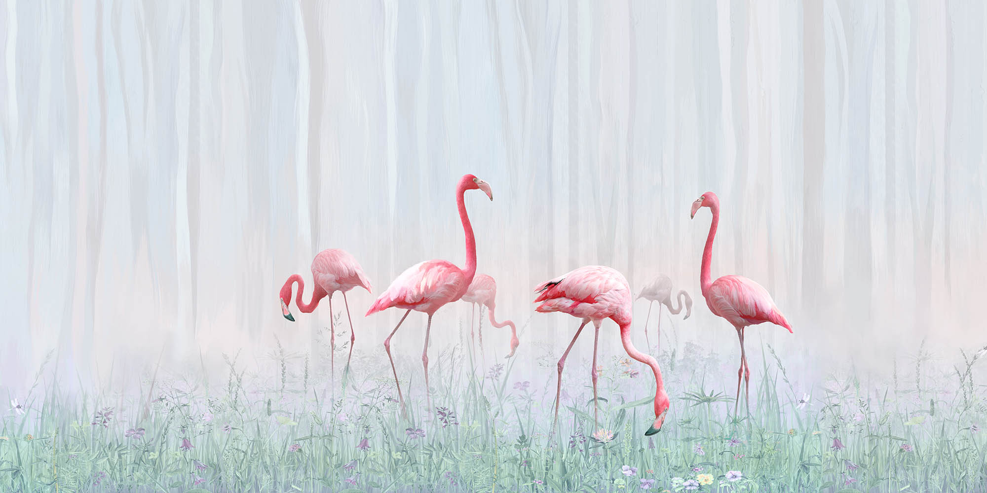 Wallpaper Caribbean flamingo