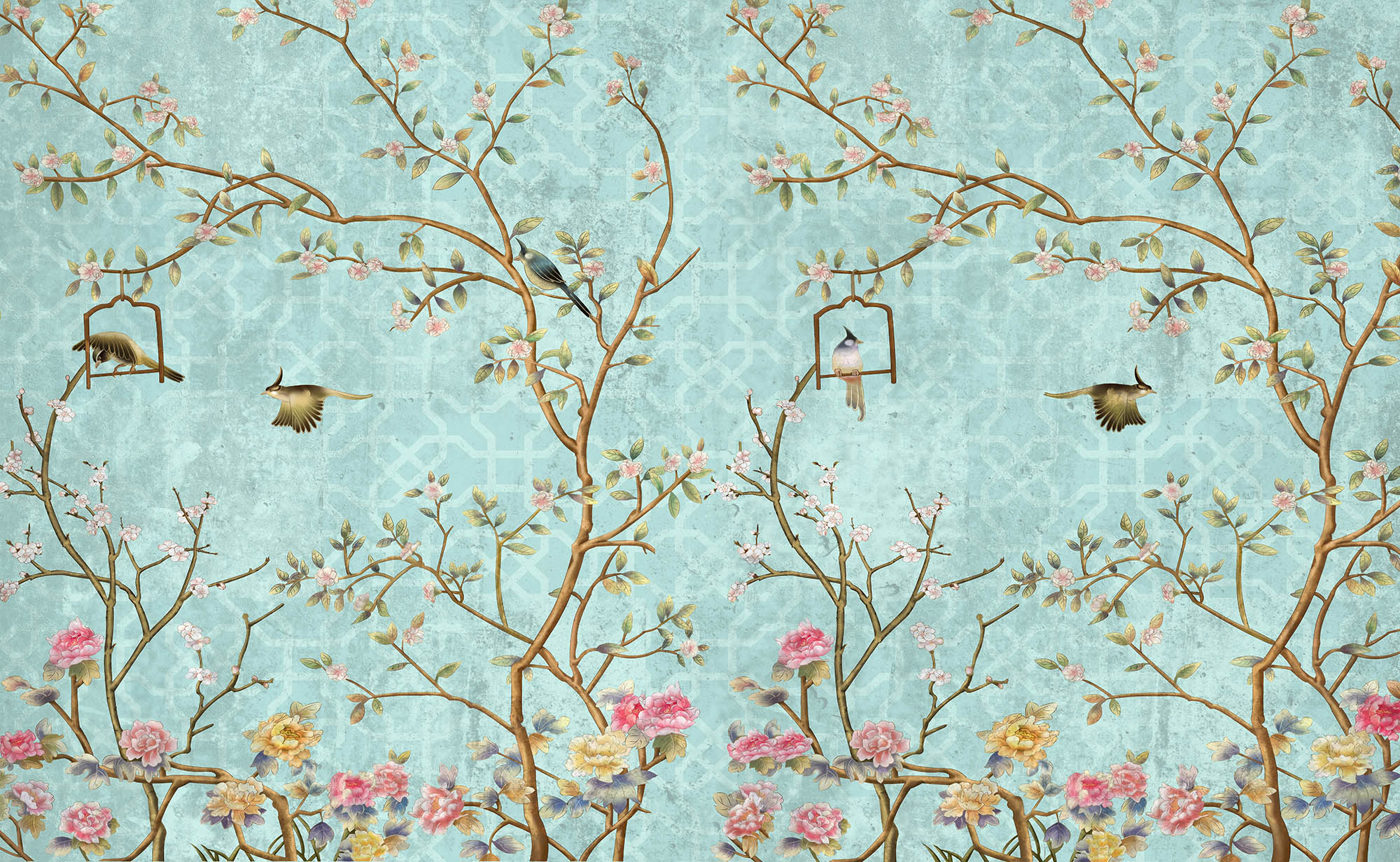 Wallpaper Nightingales in the garden