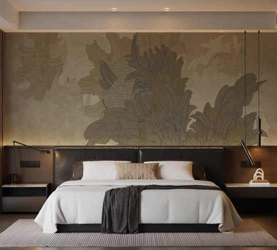 Фотошпалери Бежеві Бетон Marsala