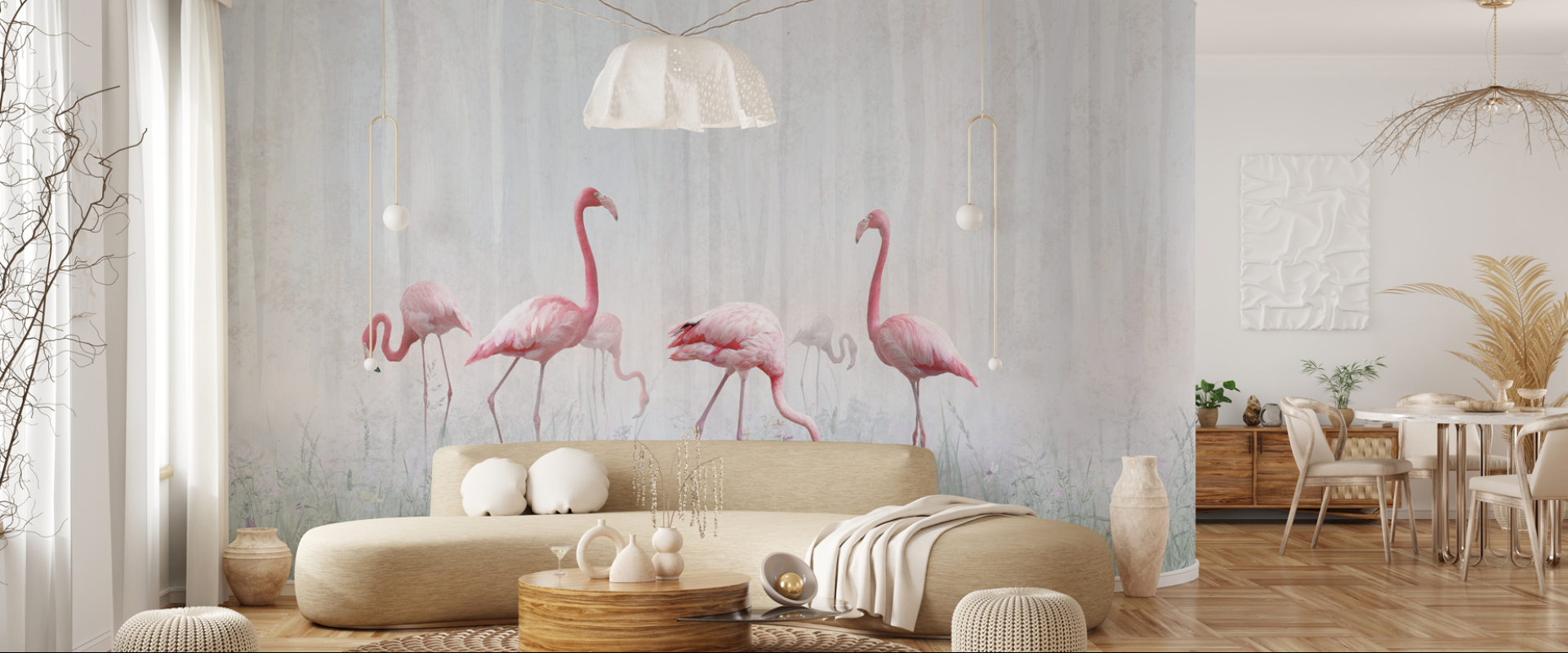 Wallpaper Caribbean flamingo - Фото 1